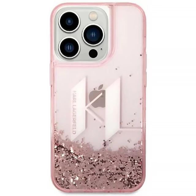 Чохол Karl Lagerfeld Liquid Glitter Big для iPhone 14 Pro Max Pink (KLHCP14XLBKLCP)
