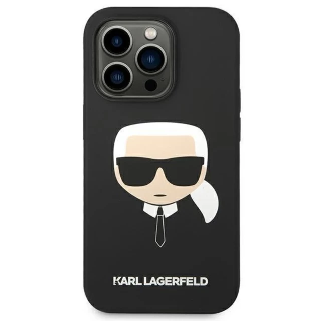 Чехол Karl Lagerfeld Karl's Head для iPhone 14 Pro Max Black (KLHCP14XSLKHBK)