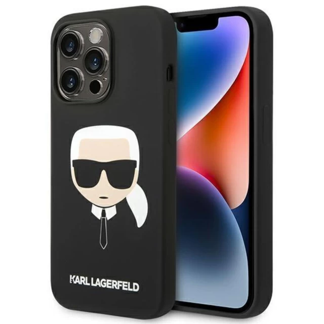 Чехол Karl Lagerfeld Karl's Head для iPhone 14 Pro Max Black (KLHCP14XSLKHBK)