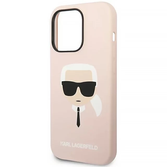 Чехол Karl Lagerfeld Karl's Head для iPhone 14 Pro Max Pink (KLHCP14XSLKHLP)