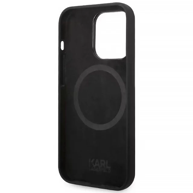 Чехол Karl Lagerfeld Liquid Silicone Karl & Choupette для iPhone 14 Pro Black with MagSafe (KLHMP14LSSKCK)