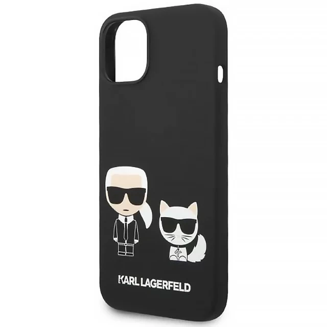 Чохол Karl Lagerfeld Liquid Silicone Karl & Choupette для iPhone 14 Plus Black with MagSafe (KLHMP14MSSKCK)