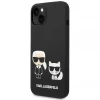 Чохол Karl Lagerfeld Liquid Silicone Karl & Choupette для iPhone 14 Black with MagSafe (KLHMP14SSSKCK)