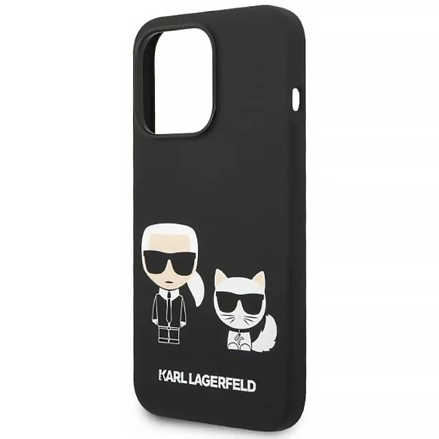 Чохол Karl Lagerfeld Liquid Silicone Karl & Choupette для iPhone 14 Pro Max Black with MagSafe (KLHMP14XSSKCK)