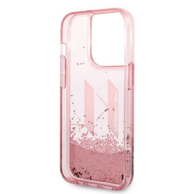 Чехол Karl Lagerfeld Liquid Glitter Big для iPhone 14 Pro Pink (KLHCP14LLBKLCP)