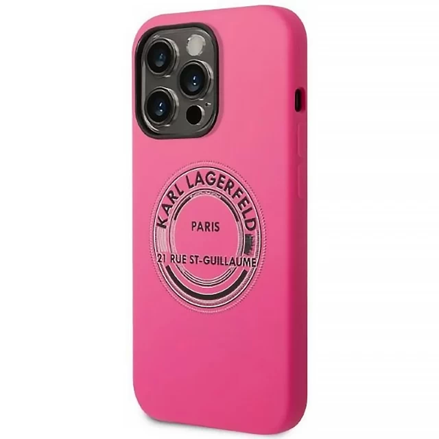 Чехол Karl Lagerfeld Silicone RSG для iPhone 14 Pro Pink (KLHCP14LSRSGRCF)