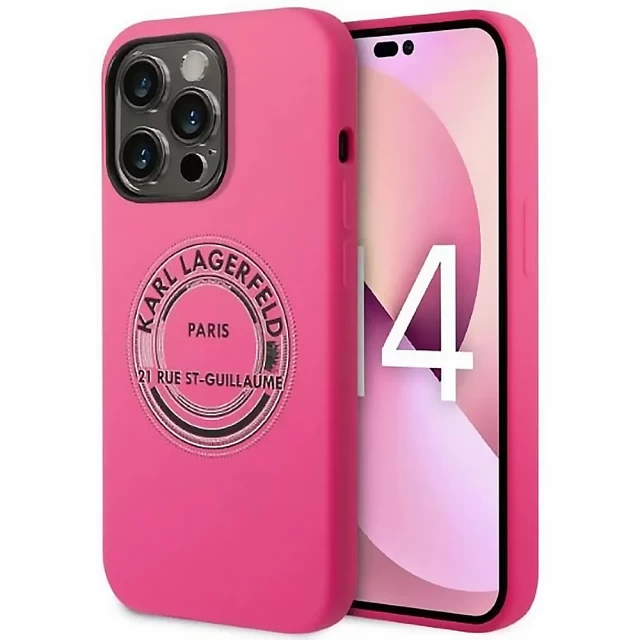 Чохол Karl Lagerfeld Silicone RSG для iPhone 14 Pro Pink (KLHCP14LSRSGRCF)