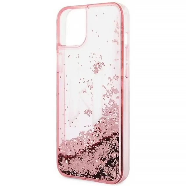 Чохол Karl Lagerfeld Liquid Glitter Elong для iPhone 14 Plus Pink (KLHCP14MLBKLCP)