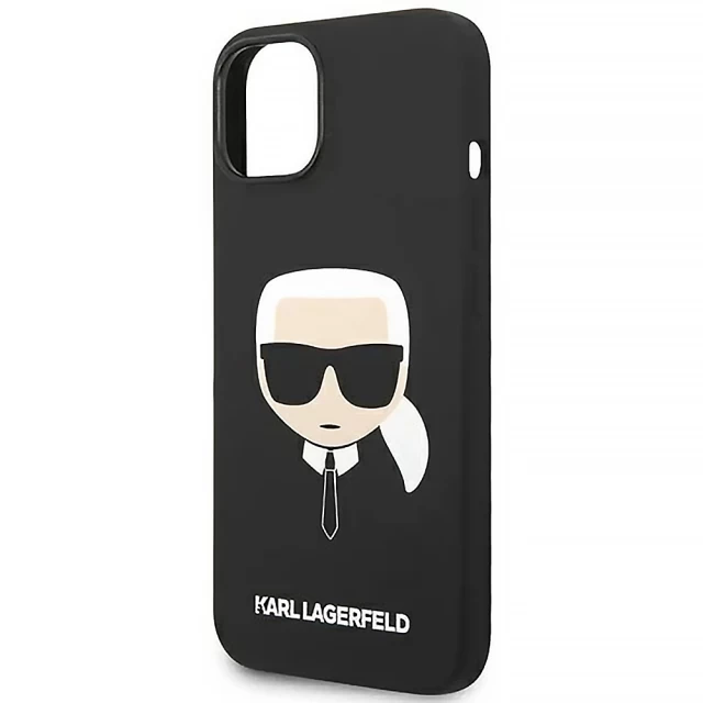 Чохол Karl Lagerfeld Silicone Karl's Head для iPhone 14 Black (KLHCP14SSLKHBK)