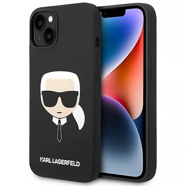 Чохол Karl Lagerfeld Silicone Karl's Head для iPhone 14 Black (KLHCP14SSLKHBK)