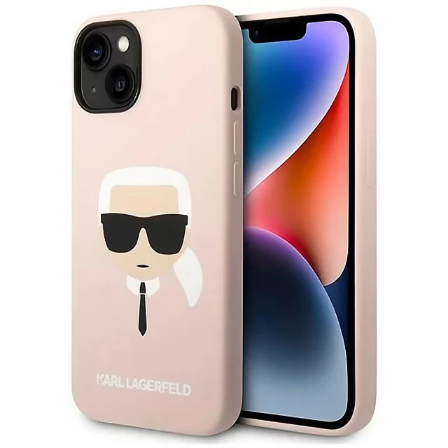 Чехол Karl Lagerfeld Karl's Head для iPhone 14 Pink (KLHCP14SSLKHLP)