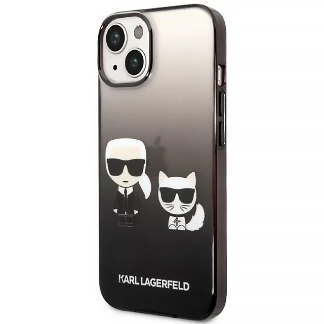 Чехол Karl Lagerfeld Gradient Iconik Karl & Choupette для iPhone 14 Black (KLHCP14STGKCK)