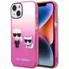 Чехол Karl Lagerfeld Gradient Iconik Karl & Choupette для iPhone 14 Pink (KLHCP14STGKCP)
