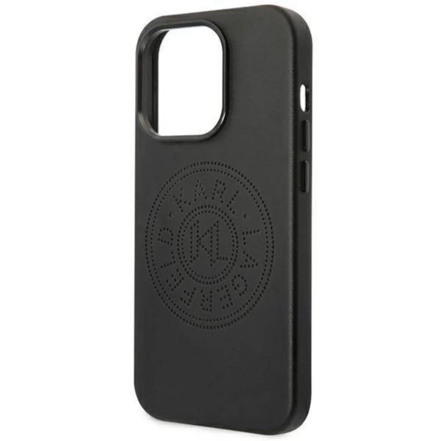 Чохол Karl Lagerfeld Leather Perforated Logo для iPhone 14 Pro Max Black (KLHCP14XFWHK)