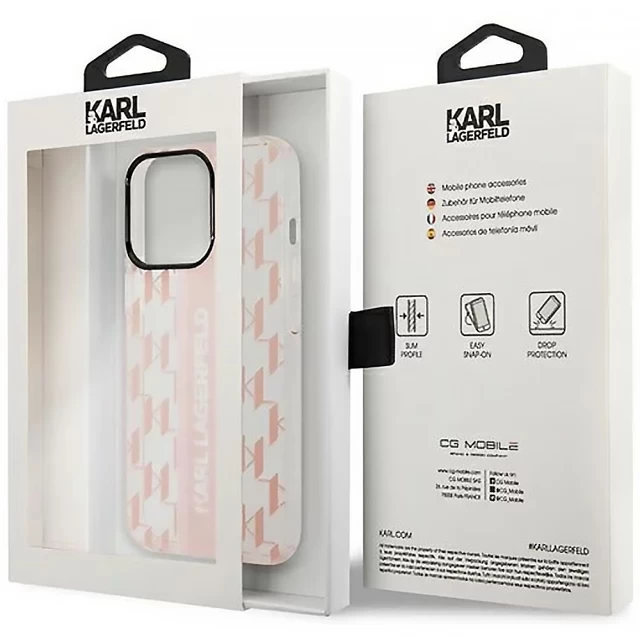 Чехол Karl Lagerfeld Mono Vertical Stripe для iPhone 14 Pro Max Pink (KLHCP14XHKLSPCP)