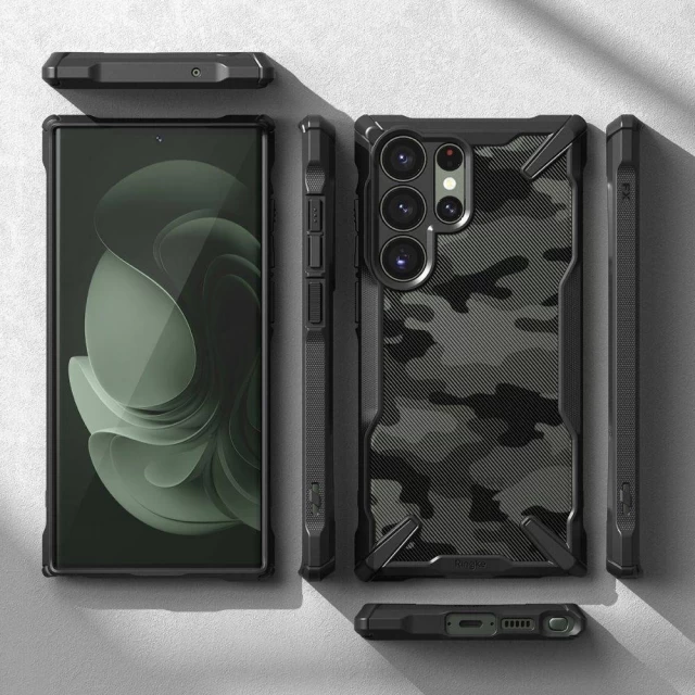 Чехол Ringke Fusion X Design для Samsung Galaxy S23 Ultra (S918) Camo Black (8809919300360)