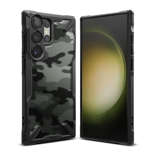 Чехол Ringke Fusion X Design для Samsung Galaxy S23 Ultra (S918) Camo Black (8809919300360)