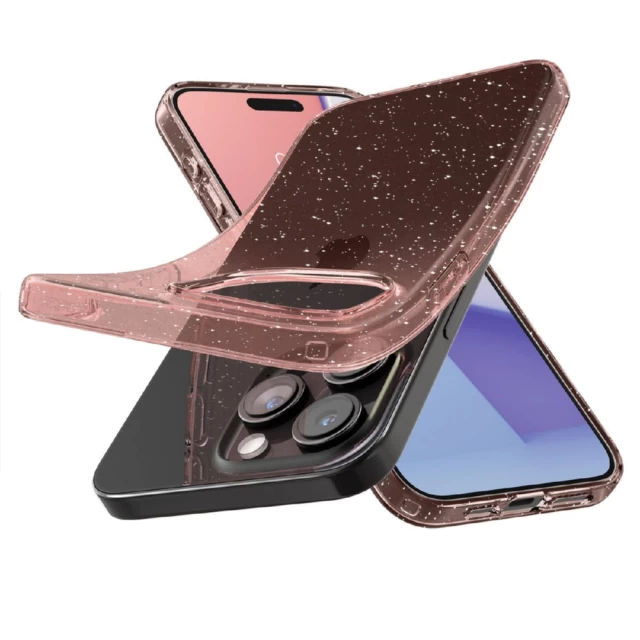 Чохол Spigen Liquid Crystal Glitter для iPhone 15 Pro Max Rose Quartz (8809896749091)