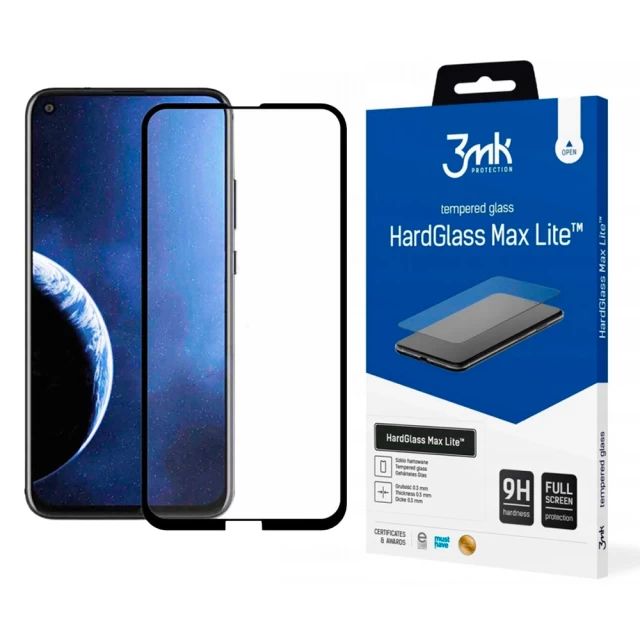 Захисне скло 3mk HardGlass Max Lite для Nokia 8.1 Black (5903108072984)