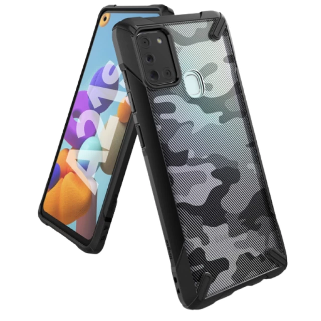 Чохол Ringke Fusion X для Samsung Galaxy A21s (A217) Camo Black (XDSG003)