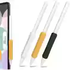 Набор держателей Stoyobe Silicone Holder (3 PCS) для Apple Pencil 1/2 | Huawei M-Pencil Orange Black White (6974690970568)