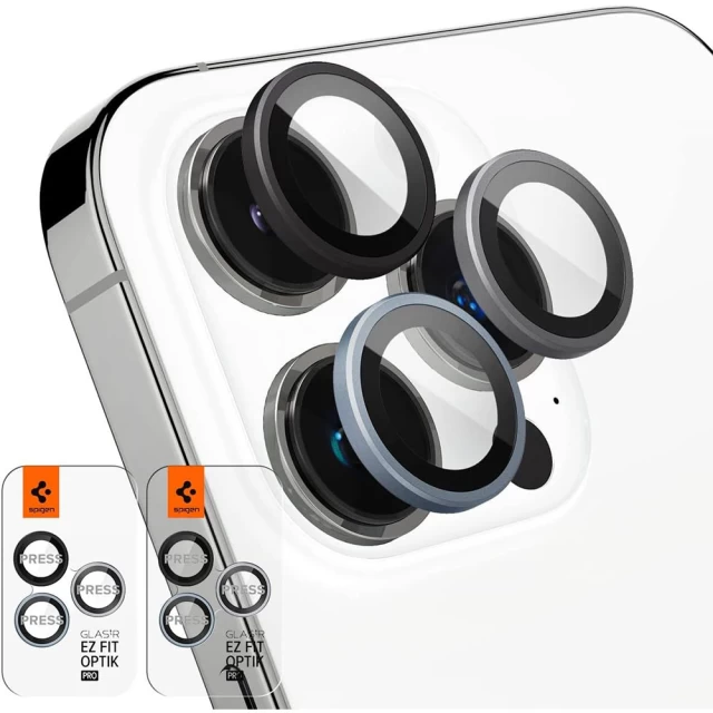 Защитное стекло Spigen для камеры iPhone 15 Pro | 15 Pro Max | 14 Pro | 14 Pro Max GlasTR EZ Fit Optik Pro (2 pack) Zero One (AGL06159)