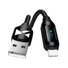 Кабель Wozinsky USB-A to Lightning with LED Display 2.4A 2 m Black (WUALC2)