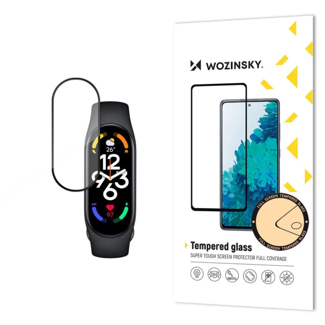 Защитное стекло Wozinsky Full Glue для Xiaomi Mi Band 8 Black (9145576281451)