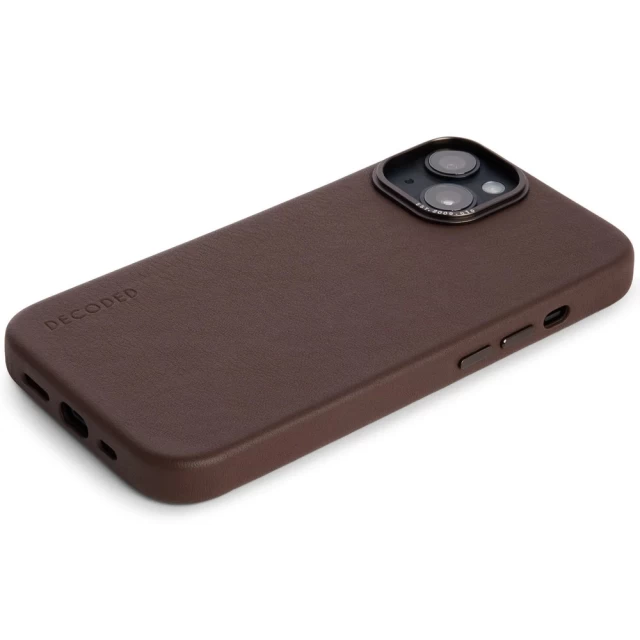 Чехол Decoded Leather Back Cover для iPhone 14 Plus Chocolate Brown with MagSafe (D23IPO14MBC1CHB)