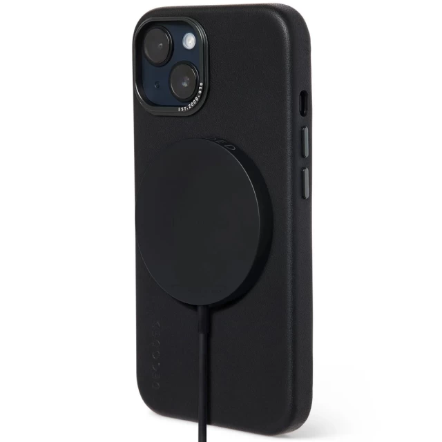 Чехол Decoded Leather Back Cover для iPhone 14 Plus Black with MagSafe (D23IPO14MBC1BK)