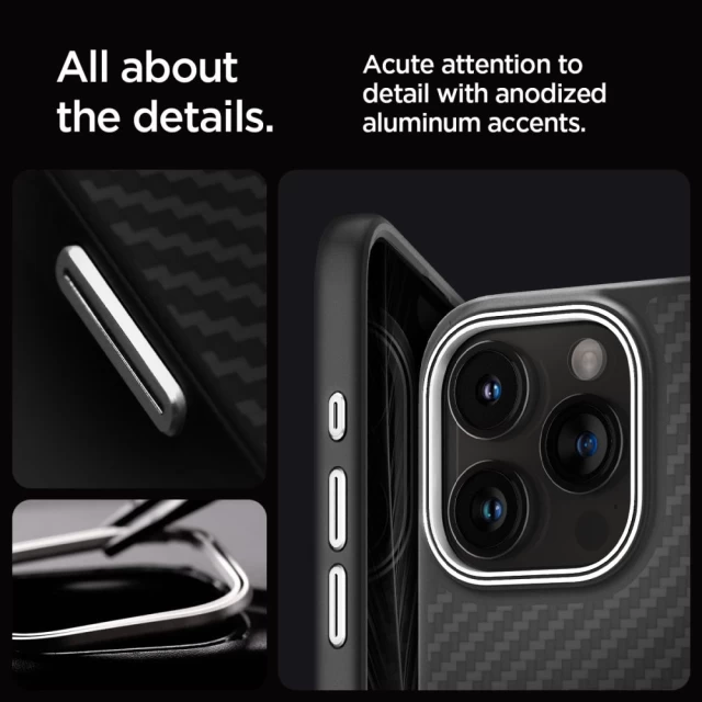 Чохол Spigen Enzo Aramid для iPhone 15 Pro Max Matte Black with MagSafe (ACS07044)