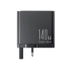Мережевий зарядний пристрій Joyroom 140W 3xUSB-C | USB-A with USB-C to USB-C Cable 1.2m Black (JR-TCG05)