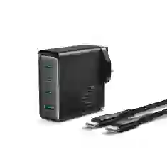 Сетевое зарядное устройство Joyroom 140W 3xUSB-C | USB-A with USB-C to USB-C Cable 1.2m Black (JR-TCG05)