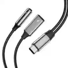 Адаптер Tech-Protect USB-C to USB-C/mini jack 3.5mm 60W 6A Black (9319456607383)