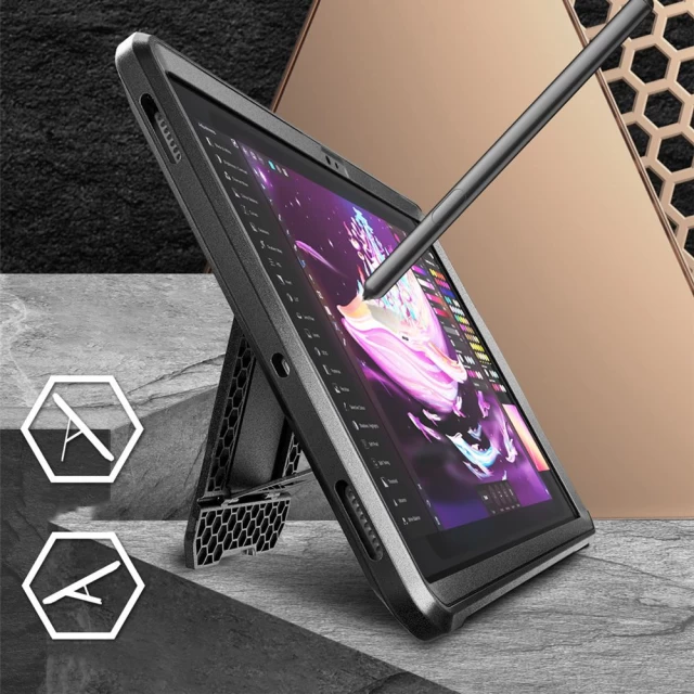 Чохол і захисне скло Supcase Unicorn Beetle Pro для Samsung Galaxy Tab S9 FE Plus 12.4 (X610 | X616B) Black (843439138360)