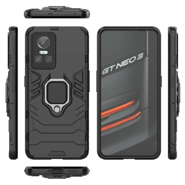 Чохол HRT Ring Armor для Realme GT Neo 3 Black (9145576257074)