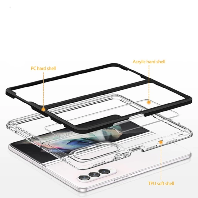 Чехол HRT Clear 3in1 Case для Samsung Galaxy Fold4 (F936) Black (9145576265871)