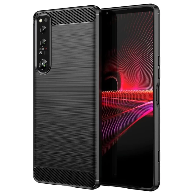 Чехол HRT Carbon Case для Sony Xperia 1 IV Black (9145576267547)
