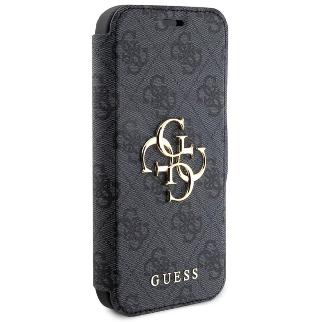 Чехол-книжка Guess 4G Big Metal Logo для iPhone 16 Pro Black (GUBKP16L4GMGGR)