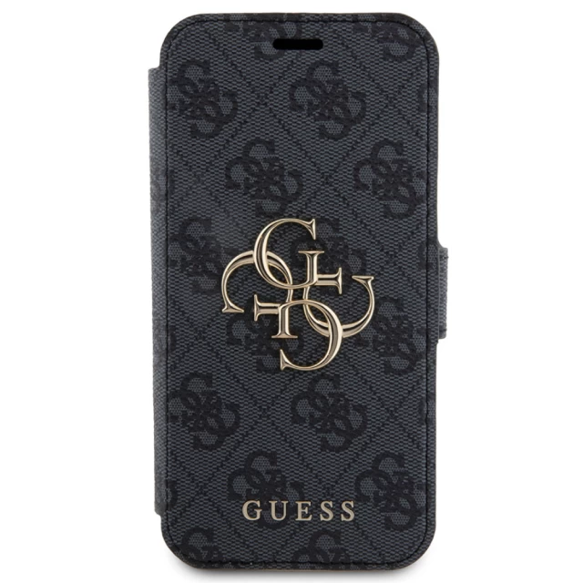 Чехол-книжка Guess 4G Big Metal Logo для iPhone 16 Pro Black (GUBKP16L4GMGGR)