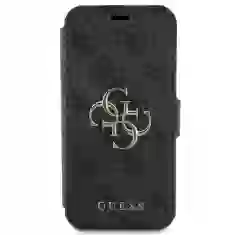 Чохол-книжка Guess 4G Big Metal Logo для iPhone 16 Pro Black (GUBKP16L4GMGGR)