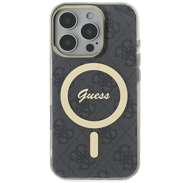 Чохол Guess IML 4G для iPhone 16 Pro Black with MagSafe (GUHMP16LH4STK)