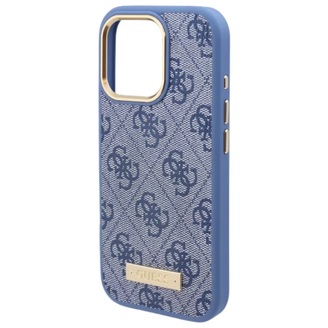 Чохол Guess 4G Logo Plate для iPhone 16 Pro Blue with MagSafe (GUHMP16LU4GPRB)