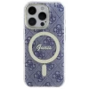 Чехол Guess IML 4G для iPhone 16 Blue with MagSafe (GUHMP16SH4STB)