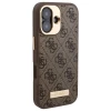 Чехол Guess 4G Logo Plate для iPhone 16 Brown with MagSafe (GUHMP16SU4GPRW)