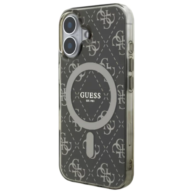 Чехол Guess IML 4G Background для iPhone 16 Plus Brown with MagSafe (GUHMP16MH4DTEW)