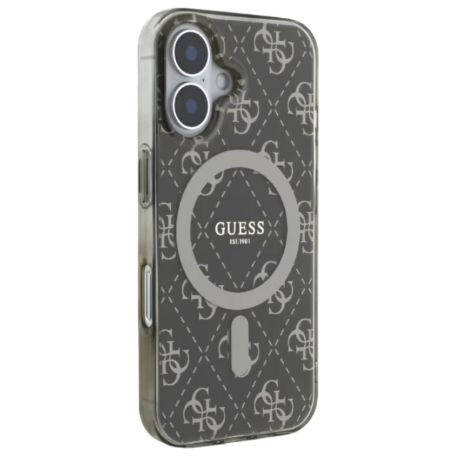 Чехол Guess IML 4G Background для iPhone 16 Plus Brown with MagSafe (GUHMP16MH4DTEW)