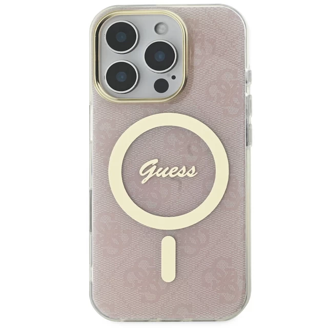 Чохол Guess IML 4G для iPhone 16 Pro Max Pink with MagSafe (GUHMP16XH4STP)