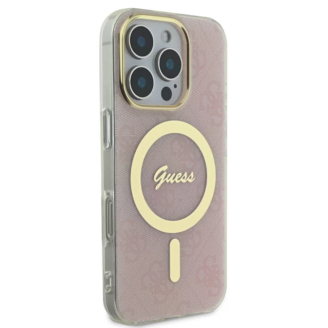 Чохол Guess IML 4G для iPhone 16 Pro Max Pink with MagSafe (GUHMP16XH4STP)