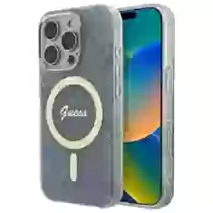 Чехол Guess IML 4G для iPhone 16 Pro Max Blue with MagSafe (GUHMP16XH4STB)